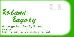roland bagoly business card